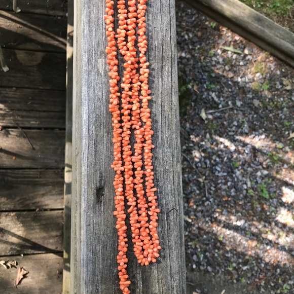 Vintage Real Coral long Necklace Gold clasp - Picture 5 of 9